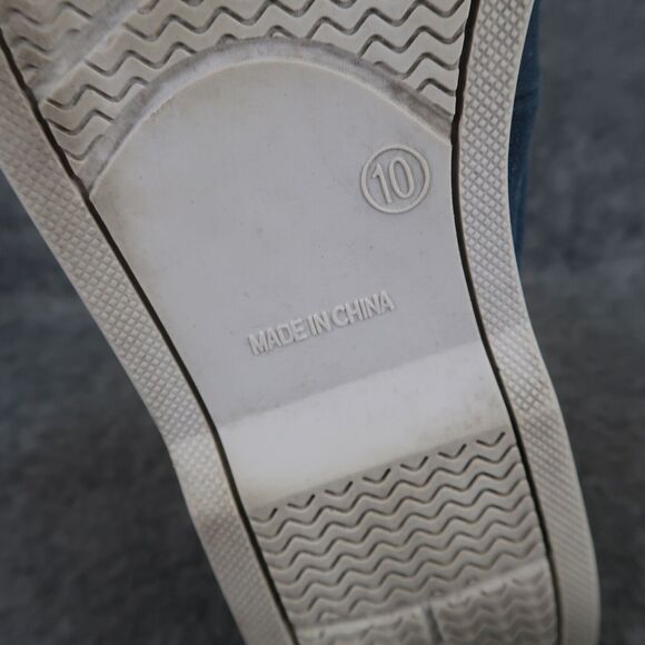 Old Navy Shoes Mens 10 Casual Boat Canvas Lace Up Moc Toe Blue Classic Peppy Low main image 8